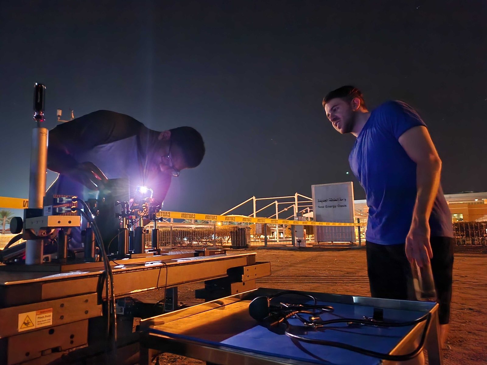 Night-time open-path field testing at KAUST New Energy Oasis